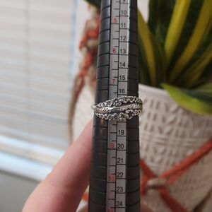 Romantic Garnet And Sterling Floral Ring